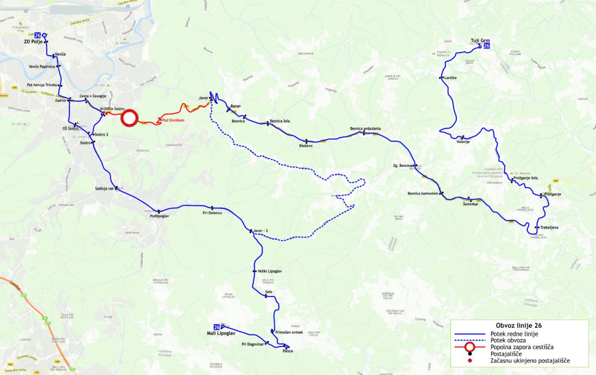 Skica obvoza linije 26